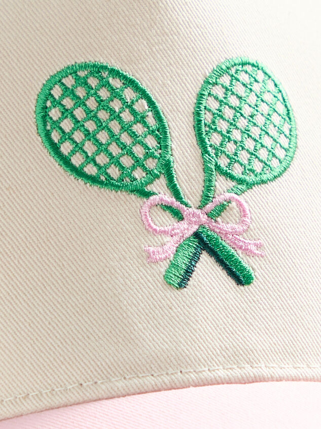 Tennis Bow Trucker Hat Detail 2 - TULLABEE