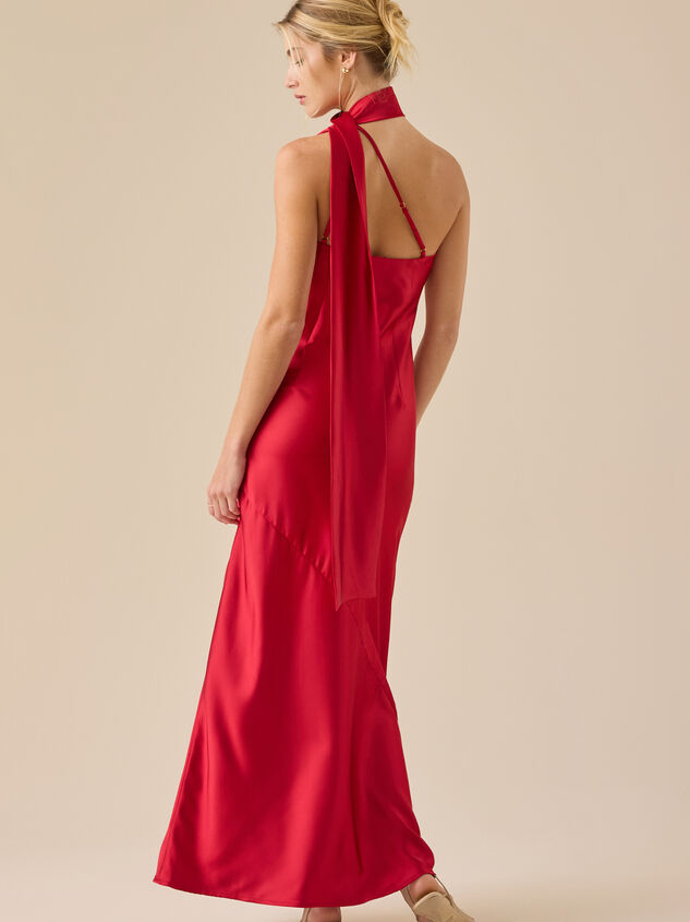 Connie Satin Maxi Dress Detail 5 - TULLABEE