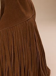 Millie Suede Fringe Tote Bag Detail 5 - TULLABEE