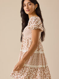 Blair Puff Sleeve Floral Mini Dress Detail 4 - TULLABEE
