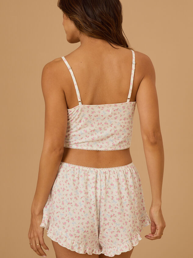 Mimi Floral Bow Lounge Top Detail 4 - TULLABEE