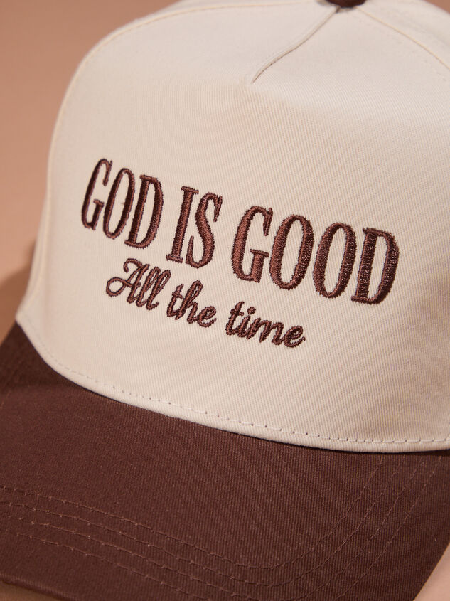 God is Good All The Time Trucker Hat Detail 2 - TULLABEE