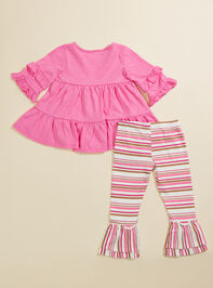 Paige Toddler Ruffle Top and Striped Flares Set Detail 2 - TULLABEE