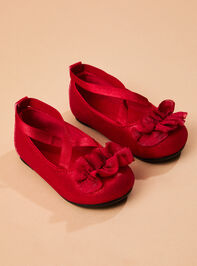 Ruby Red Ballet Flat Detail 2 - TULLABEE