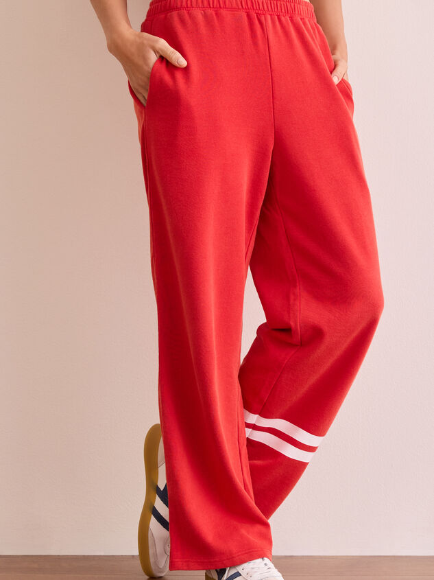 Turbo Striped Straight Leg Pant Detail 3 - TULLABEE