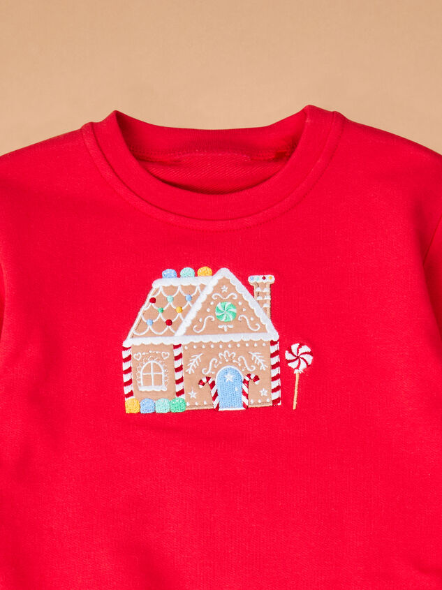 Gingerbread Bow Top and Pants Toddler Set Detail 3 - TULLABEE