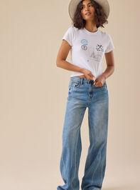 Postage Stamp Baby Tee Detail 2 - TULLABEE