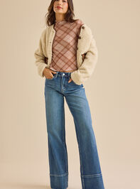 Abby Plaid Mesh Top Detail 2 - TULLABEE