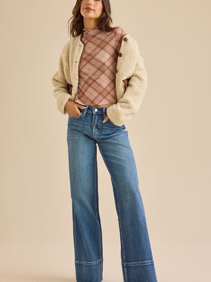 Abby Plaid Mesh Top - TULLABEE