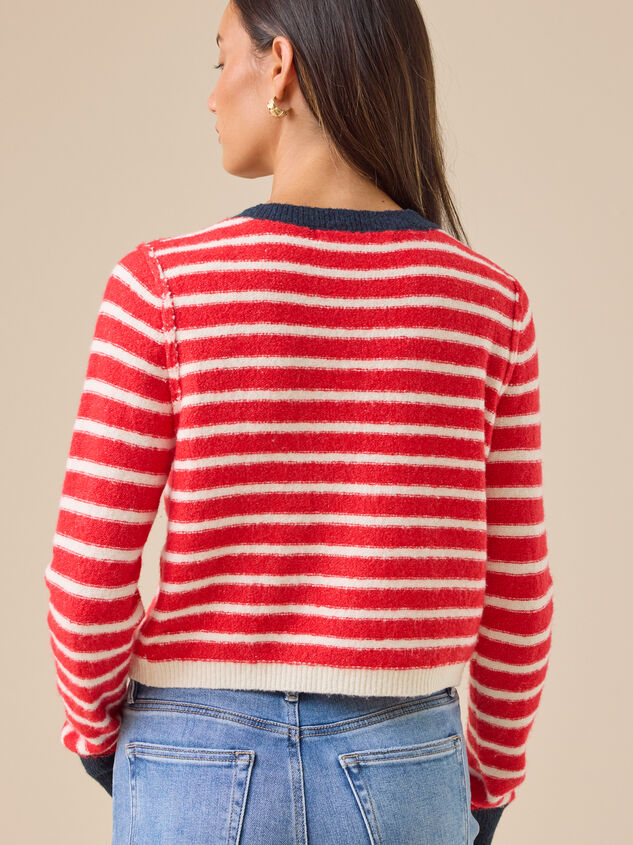 Hayden Stripe Cardigan Detail 4 - TULLABEE