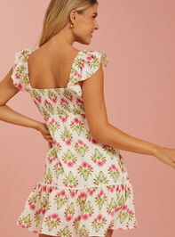 Bree Floral Mini Dress Detail 4 - TULLABEE
