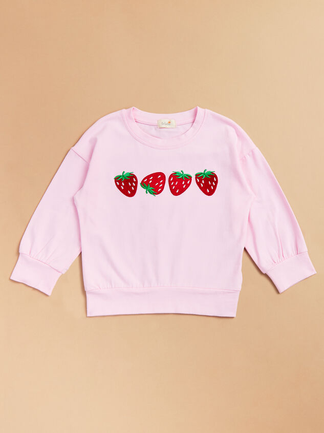Kelly Embroidered Strawberry Pullover - TULLABEE