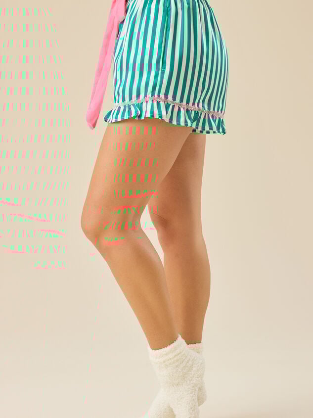 Rosemary Satin Stripe Sleep Short Detail 3 - TULLABEE