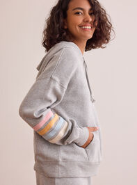 Recharge Striped Sleeve Hoodie Detail 4 - TULLABEE