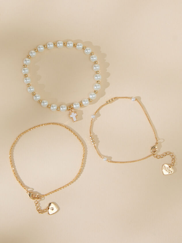 Golden Pearl Bracelet Set Detail 2 - TULLABEE