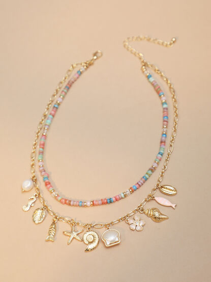Sea Charm Double Layered Necklace - TULLABEE