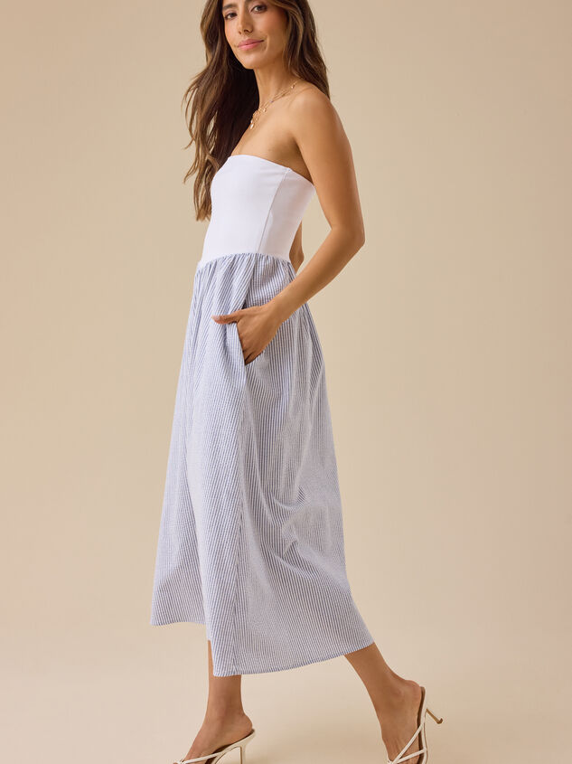 Renee Strapless Midi Dress Detail 3 - TULLABEE