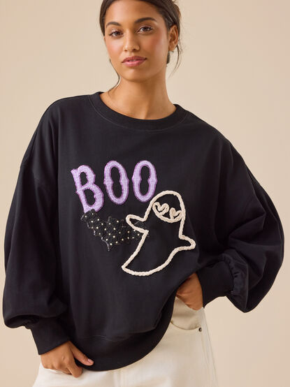 Sequin Boo Pullover - TULLABEE