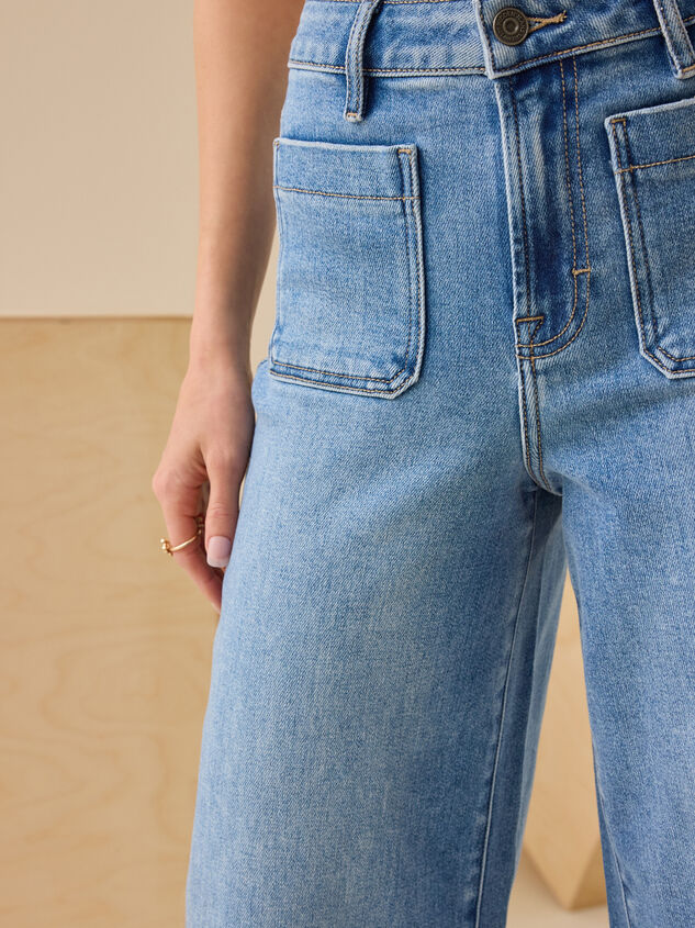 Reid Wide Leg Jeans Detail 3 - TULLABEE