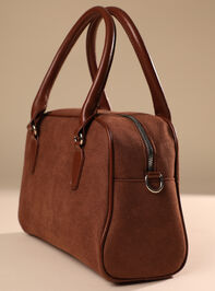 Becky Faux Suede Bowling Bag Detail 2 - TULLABEE