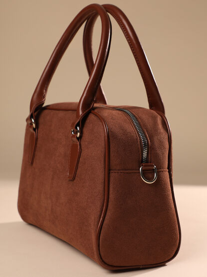 Becky Faux Suede Bowling Bag - TULLABEE