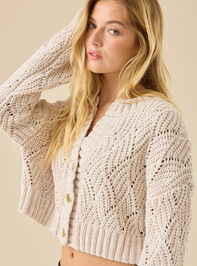Hilaria Chenille Cardigan Detail 2 - TULLABEE