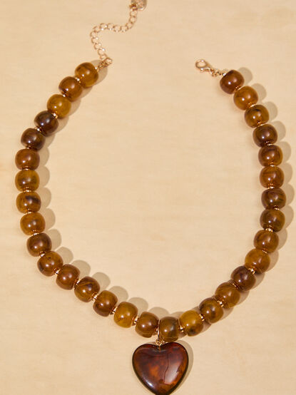 Tortoiseshell Heart Necklace - TULLABEE