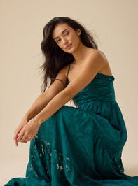 Hazel Ruched Front Maxi Dress Detail 2 - TULLABEE