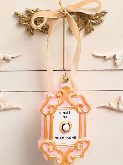 Champagne Button Christmas Ornament - TULLABEE