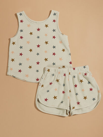 Kaycee Ribbed Stars Tank And Short Set by Rylee + Crew - TULLABEE