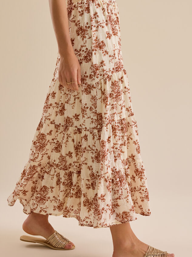 Daphne Floral Maxi Skirt Detail 4 - TULLABEE