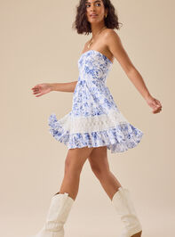 Scottlyn Strapless Floral Mini Dress Detail 2 - TULLABEE