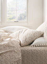 Petunia Cotton Single Pillowcase Detail 2 - TULLABEE