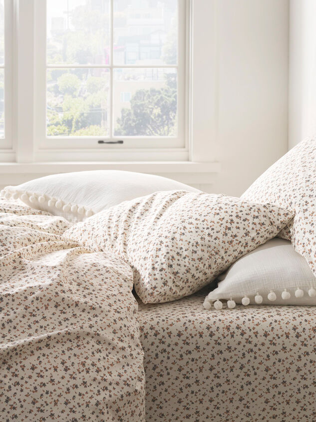 Petunia Cotton Single Pillowcase Detail 2 - TULLABEE