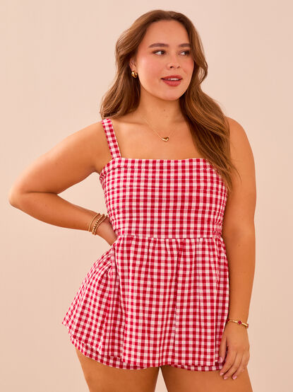Ana Gingham Romper - TULLABEE