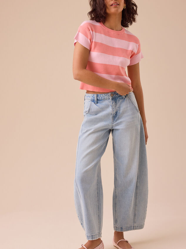 Sophie Striped Ribbed Top Detail 3 - TULLABEE