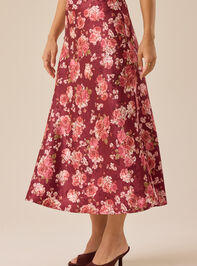 Cassidy Floral Midi Skirt Detail 4 - TULLABEE