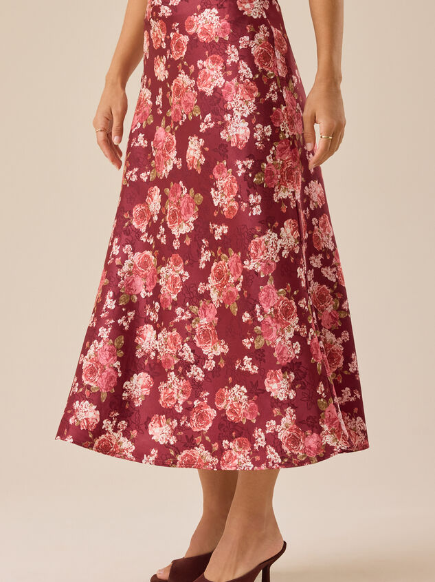Cassidy Floral Midi Skirt Detail 4 - TULLABEE