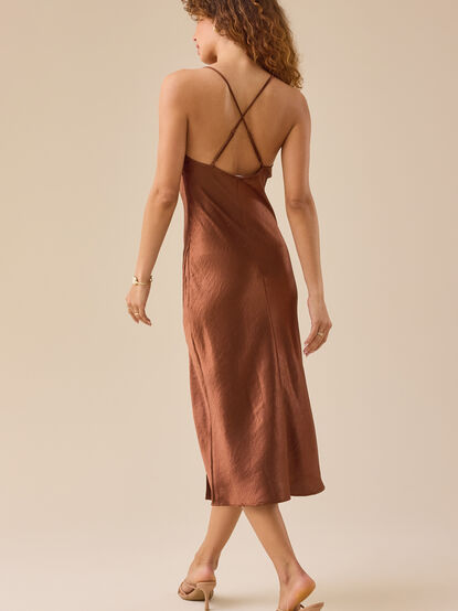 Andrea Satin Maxi Dress - TULLABEE
