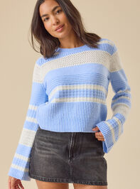Suzanna Pointelle Striped Sweater - TULLABEE