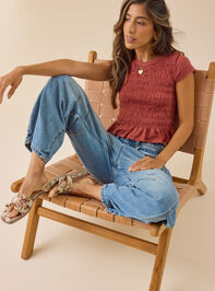 Annaleigh Smocked Fitted Tee Detail 2 - TULLABEE