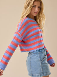 Delphine Bright Stripe Sweater Detail 4 - TULLABEE