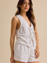 Marcelle Tie Front Vest Detail 5 - TULLABEE