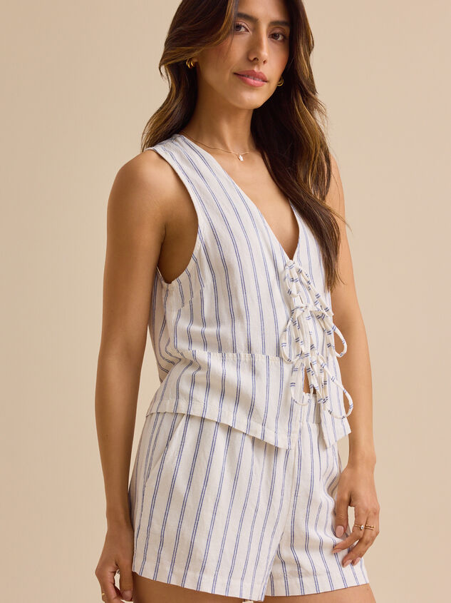 Marcelle Tie Front Vest Detail 5 - TULLABEE