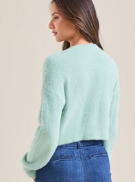 Brynn Eyelash Cropped Sweater Detail 6 - TULLABEE