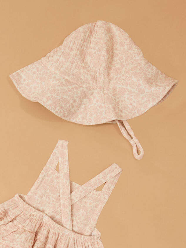 Harper Floral Sunsuit with Hat Detail 4 - TULLABEE