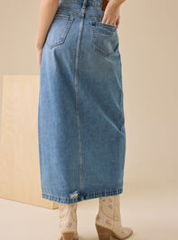 Bratton Denim Midi Skirt Detail 5 - TULLABEE