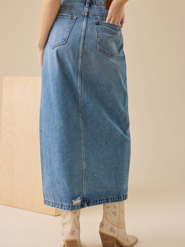 Bratton Denim Midi Skirt Detail 5 - TULLABEE