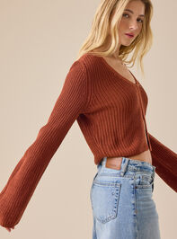 Billie Knit Cropped Cardigan Detail 3 - TULLABEE