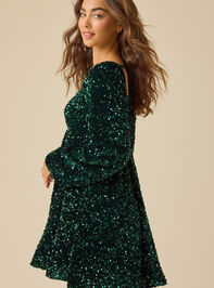 Oaklynn Sequin Velvet Dress Detail 4 - TULLABEE